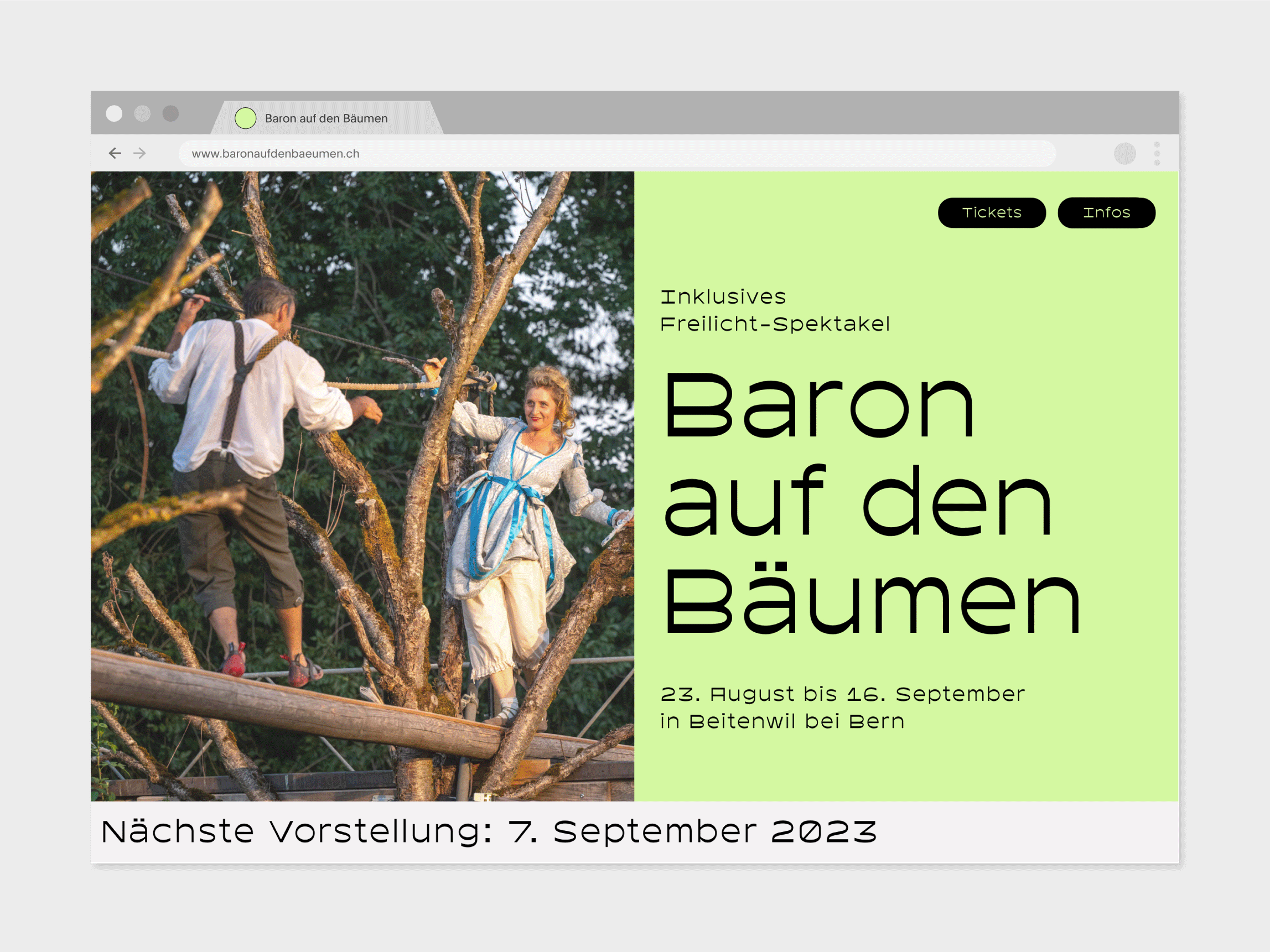 Humanushaus Baron auf den Bäumen Webdesign Nulleins Kommunikationsdesign Bern